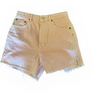 Zara Women's High-Rise Frayed Hem Shorts - Pink NWT Size 8
